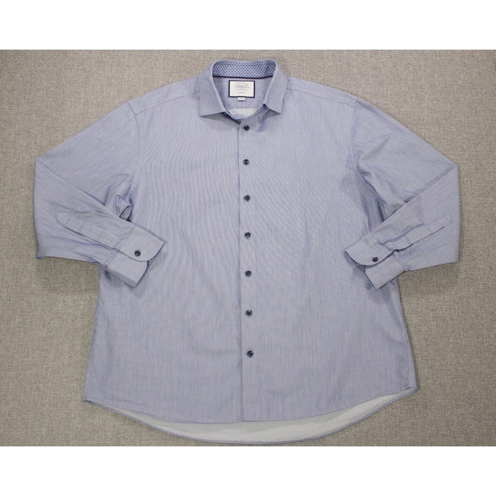 Charles Tyrwhitt Button Down Shirt Classic Fit Men XL 17.5/35 Blue 100% Cotton